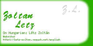 zoltan letz business card