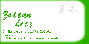 zoltan letz business card